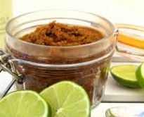Lime and coconut body scrub